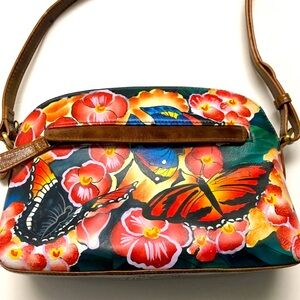 Hand Painted By Sharif Artistic Expressions Leather Crossbody Bag Purse …